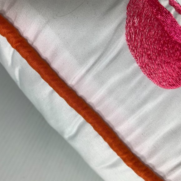 E&E Embroidered Pink Gray Flower Throw Pillow Sofa Bed - Picture 6 of 7